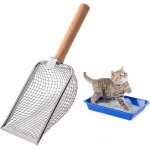 Pelle à litière pour chat - en métal - avec poignée en bois - taille des pores de 38 mm - pelle pour ... Pelle à litière pour chat - en métal - avec poignée en bois - taille des pores de 38 mm - pelle pour ...
