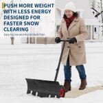Pelle � neige de 74x35cm pour all�e poussoir � neige robuste avec roues pour trottoir de jardin avec ...