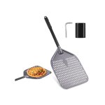 Pelle pizza acier inoxydable 71x30cm design ronde surface anodis�e glissante pour four / pierre � pizza ...