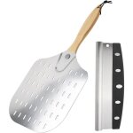 Pelle pizza perforecoupe - basculeacier inoxydable61 x 30 cmpoigne amoviblepelle pizza luxe pour cuisson ...