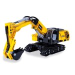 Pelleteuse bricks - jamara - 402850 - jaune - 467 pi�ces - cabine pour figurine