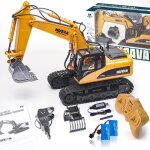 Pelleteuse rc tlcommande - huina - 1550 - 70 - 15 canaux - 2 batteries - jouet pour enfant de 8 ans ...