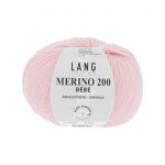 Pelote de laine  tricoter pour layette merino 200 bebe - lang yarns(. . . ) - 309 rose