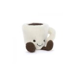 Peluche - amuseable - tasse espresso - marron - 6 cm x 5 cm x 10 cm - pour enfants