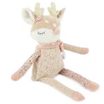 Peluche - bieco - doudou biche ella - taille 40 cm - rose - pour bb fille
