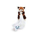 Peluche doudou attache tetine panda roux 12 cm carre lange - boite cadeau - naissance bebe - set jouet ...