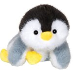 Peluche floppy choopy pingouin - gipsy toys - 22 cm - noir / blanc / gris