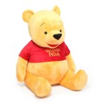 Peluche gante winnie lourson - nicotoy - jaune et rouge - 127 cm - bb
