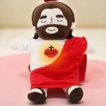 Peluche j�sus lumineuse 38 cm ? compagnon de sommeil enfant & adulte ? 4 vitesses respiration ? apaisante ...