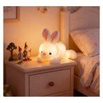 Peluche lapin 35 cm avec veilleuse led - peluche lumineuse en coton pp - cadeau id�al pour gar�ons et ...