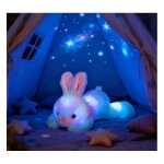 Peluche lapin 35 cm avec veilleuse led - peluche lumineuse en coton pp - cadeau id�al pour gar�ons et ...