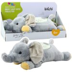 Peluche - leantoys - �l�phant endormie - projecteur sonore - gris - pour b�b�