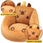 Peluche leantoys fauteuil en peluche capybara pour enfant avec canard marron 50 x 45 cm