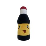 Peluche - lyo - bouteille sauce soja - design original - noir / jaune - tissu doux