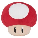 Peluche - nintendo - super mario - champignon 16 cm - rouge et blanc - douce et colore