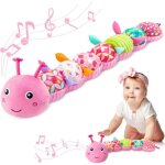 Peluche musicale en forme de chenille pour bb de 0  12 mois multi - sensorielle froissement hochet ...