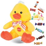 Peluche poussin et son assortiment de 20 chocolats kinder celebrations daim