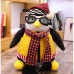 Peluche pingouin - hugsy friends - 27 cm - douceur - confort - scurit