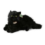 Peluche - rappa - chat noir couch� 30 cm - �cologique - doux et s�r pour enfants