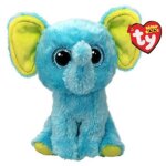 Peluche - ty - trunkles - �l�phant - 15 cm - yeux paillet�s - bleu clair jaune