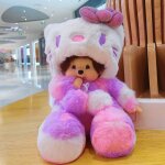 Peluche - yibujiazu - kawaii soft plush animal hello kitty monchhichi transformation raccoon - jouets ...