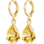 Pendantes boucles doreilles en forme de larme 18ct plaqu or blanc avec cristaux de zircone bijoux pour ...