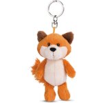 Pendentif animal en peluche durable de 10 cm orange avec cordon anneau et porte - cl�s