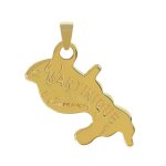 Pendentif carte de martinique plaqu� or 18 carats