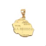 Pendentif carte r�unionplaqu� or 750 / 000 garanti sans nickel