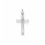 Pendentif croix chr�tienne cisel�e effet soleil en argent 925 massif