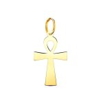 Pendentif croix de vie en or 18 carats 18 mm lisse