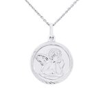Pendentif enfants - léa & arthur - médaillion ange - argent 925 - rhodié - mixte Pendentif enfants - léa & arthur - médaillion ange - argent 925 - rhodié - mixte