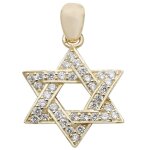 Pendentif toile de david eds jewels femme or 375 / 1000 oxyde de zirconium 24mm * 14mm 37145