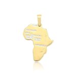 Pendentif - homme / femme - carte pays - afrique - acier - inoxydable - dor - 35 x 24 mm