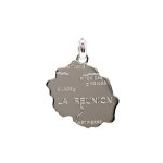 Pendentif le de la runion seul en argent massif 925 homme ou femme