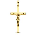 Pendentif - m�daille christ sur la croix or 18 carats 750 jaune - chaines offertes - 18pch13234
