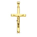 Pendentif - mdaille christ sur la croix or 18 carats 750 jaune - chaines offertes - 18pch13519