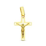 Pendentif - mdaille christ sur la croix or 18 carats 750 jaune - chaine offerte - 18pch16380