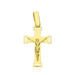 Pendentif - mdaille christ sur la croix or 18 carats 750 jaune - chaine offerte - 18pch16381