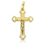 Pendentif - mdaille christ sur la croix or 18 carats 750 jaune - chaine offerte - 18pch16536