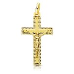 Pendentif - mdaille christ sur la croix or 18 carats 750 jaune - chaines offertes - 18pch16537