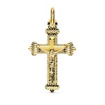 Pendentif - mdaille christ sur la croix or 18 carats 750 jaune - chaine offerte - 18pch16541