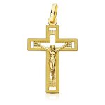 Pendentif - mdaille christ sur la croix or 18 carats 750 jaune - chaines offertes - 18pch16597