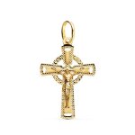 Pendentif - mdaille christ sur la croix or 18 carats 750 jaune - chaines offertes - 18pch22275