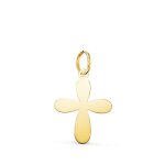 Pendentif m�daille or 18 carats 750 jaune - croix du bapt�me - chaine offerte - petite