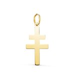 Pendentif m�daille or 18 carats 750 jaune - croix de lorraine - chaine offerte - moyenne