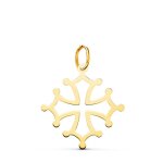 Pendentif médaille or 18 carats 750 jaune - croix occitane - chaines offertes Pendentif médaille or 18 carats 750 jaune - croix occitane - chaines offertes