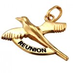 Pendentif oiseau paille en queue la r�union plaqu� or 750 / 000 garanti