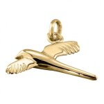 Pendentif oiseau paille en queue la r�union zirconium plaqu� or 750 / 000