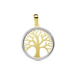 Pendentif or 18 carats 750 / 000 bicolore arbre de vie - chaine offerte